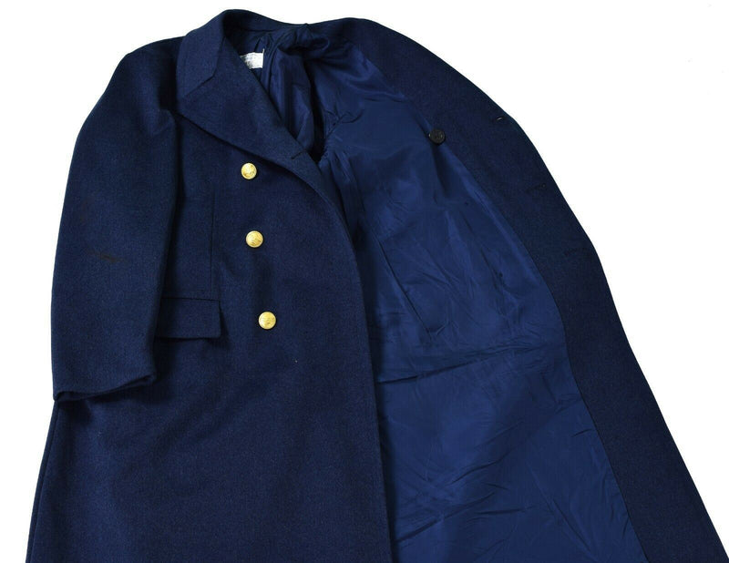 Genuine Italian army Wool Overcoat blue military officer air force long coat
