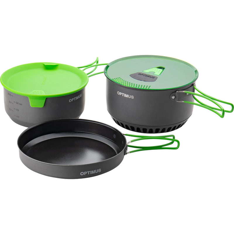 Ensemble de 4 casseroles Optimus Terra Camp Kit de cuisine antiadhésif pour camping-car en plein air 7 pièces