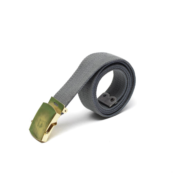 Cinturón gris casual militar del ejército de lona con hebilla de oro unisex excedente militar