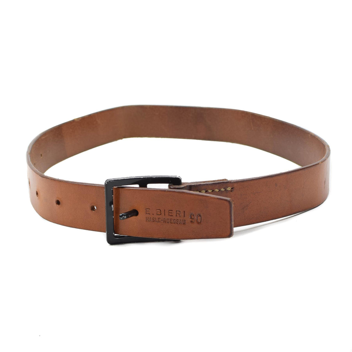 スイス軍 ベルト SWISS ARMY LEATHER BELT ブラウン 1950s Swiss army Leather Belt / 50年代 スイス軍 レザーベルト