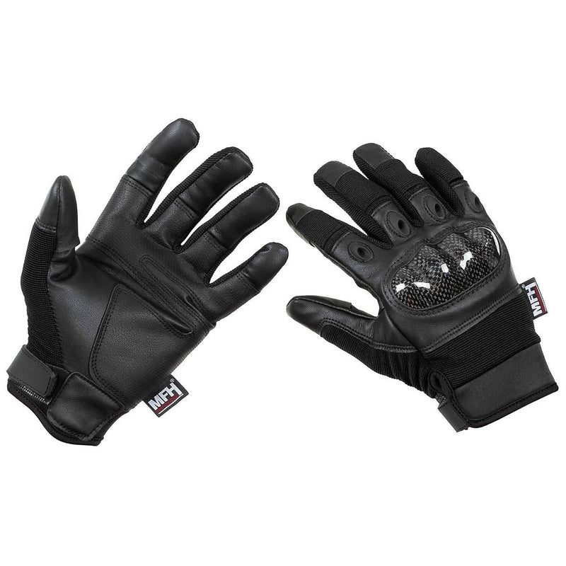 Gants tactiques de style militaire de marque MFH noirs, respirants, doigts de tir gratuits