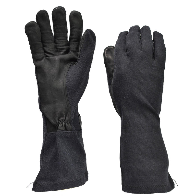 Original Germany army long gloves black aramid heat resistant tactical surplus