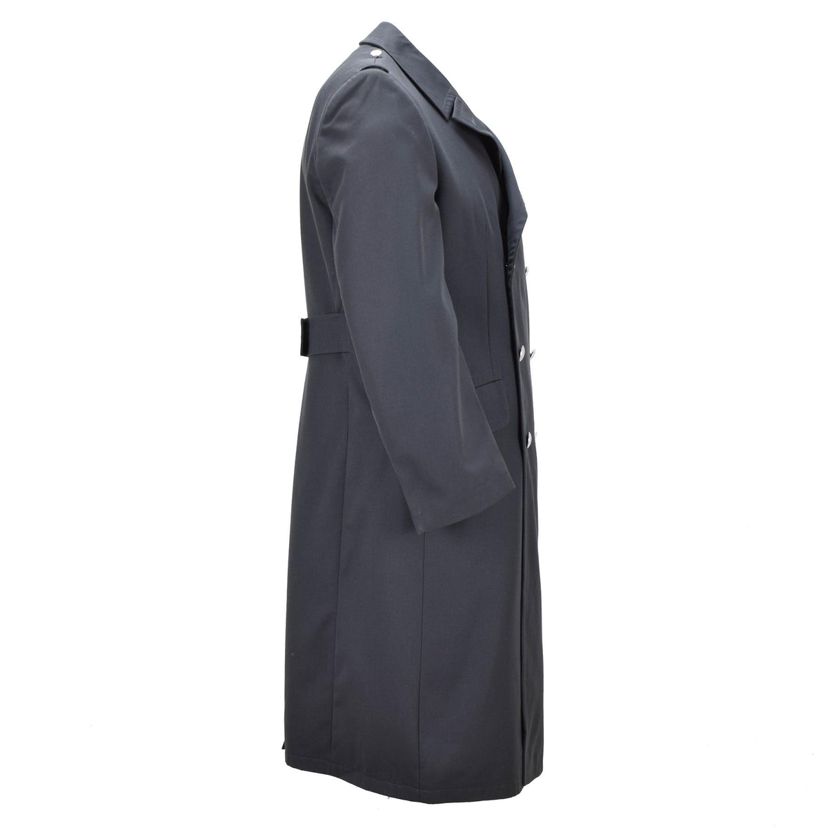 Original German Bundeswehr Military Double-Breasted Long Overcoat Gray