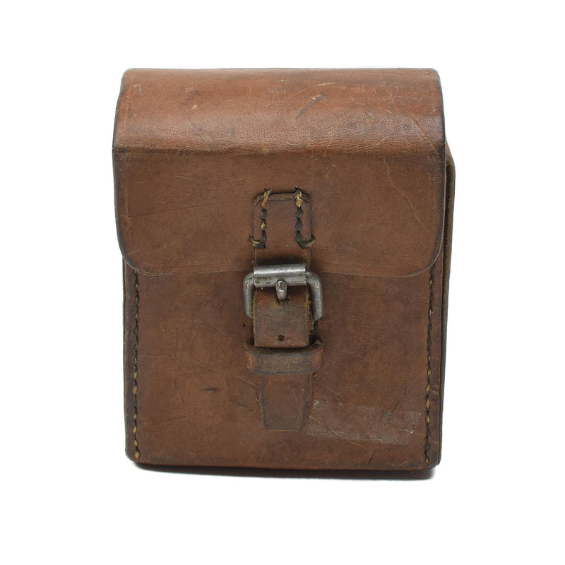 Original Swedish military hard leather belt pouch universal magazine bag vintage