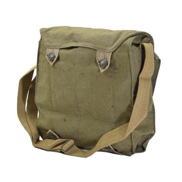 Originale Ceca Maschera militare Maschera Guida Green Canvas Vintage Overplus Nuovo