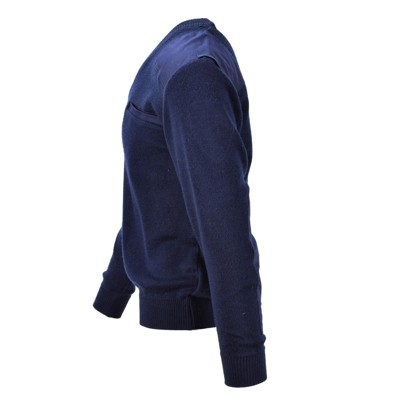 Original niederländische Armee Pullover blau Militär Pullover V-Ausschnitt Offizier Herren Pullover
