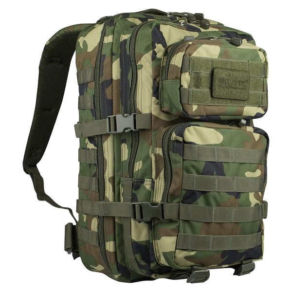 MIL-TEC US Assault Trekkingrucksack 36L Rucksack Woodland Camo Wandertagesrucksack
