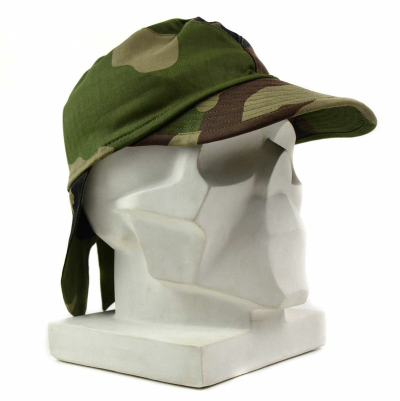 Genuine French France army combat cap Swallowtail hat CCE camo with neck flap