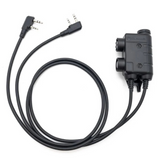 Adattatore doppio PTT Earmor Kenwood Baofeng Cuffie tattiche cablate a 2 pin nere