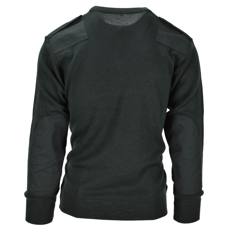 Pull hollandais authentique Pull de l'armée Pull Commando Vert foncé Col en V Homme NEUF 