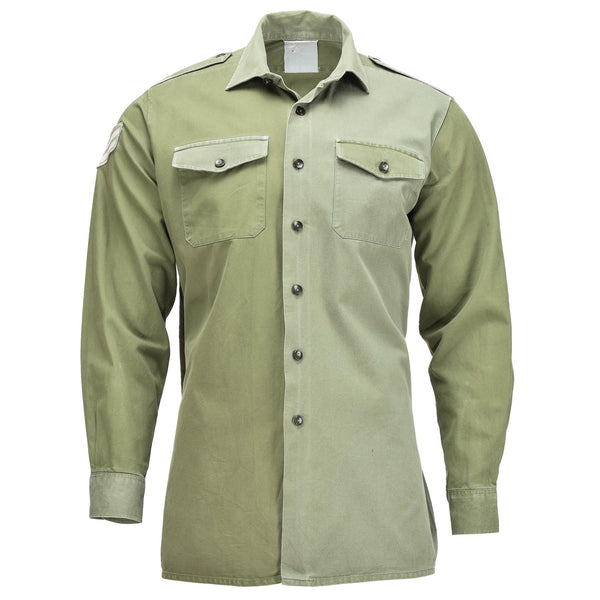 Camisa del ejército británico original O.D Servicio militar verde Manga larga BDU