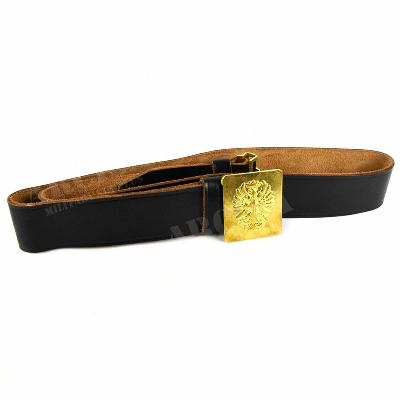 Genuine Spanish army leather formal belt brass buckle military trousers pants