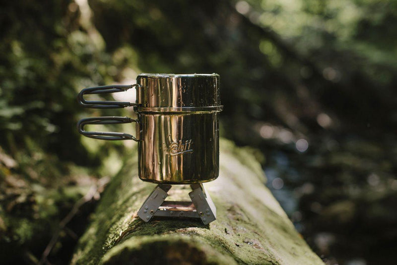 Indicateur de capacité de casserole en acier inoxydable de marque ESBIT pour le chauffage de l'eau en camping