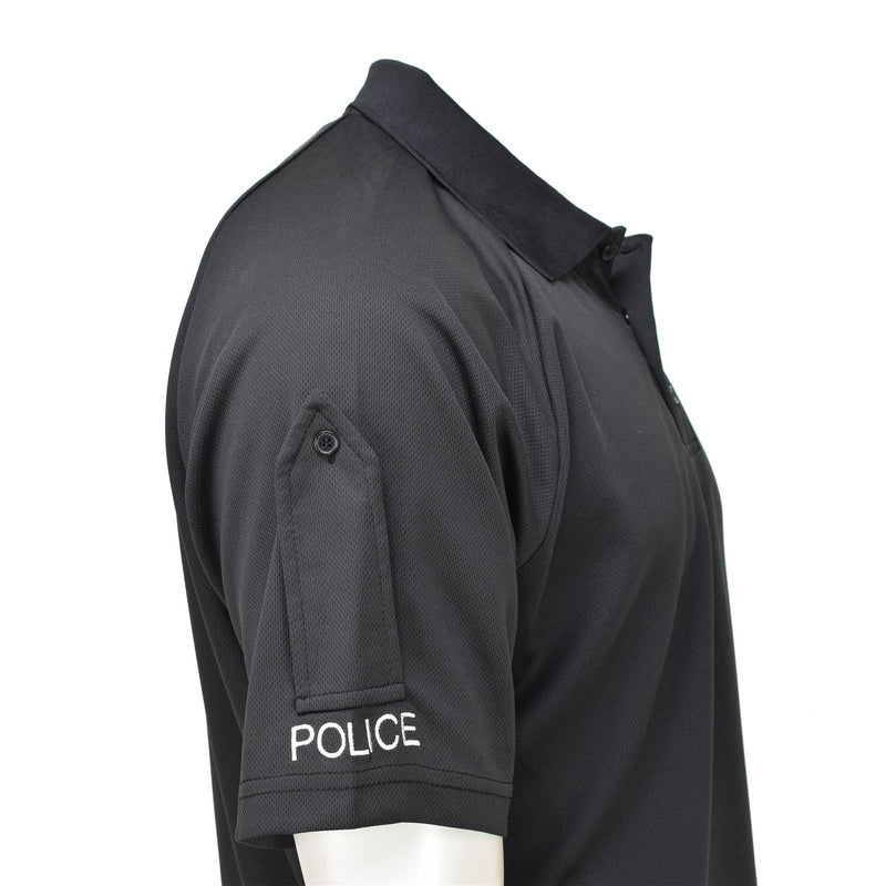 Camiseta original del ejército británico Policía táctica Polos de polo transpirable Negro