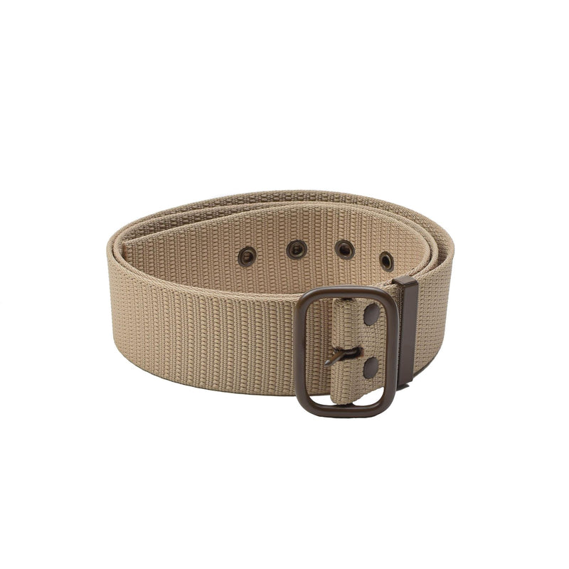 Original tschechischer Militär-Taktikhosengürtel aus Canvas, khaki, dornbraune Schnalle, NEU