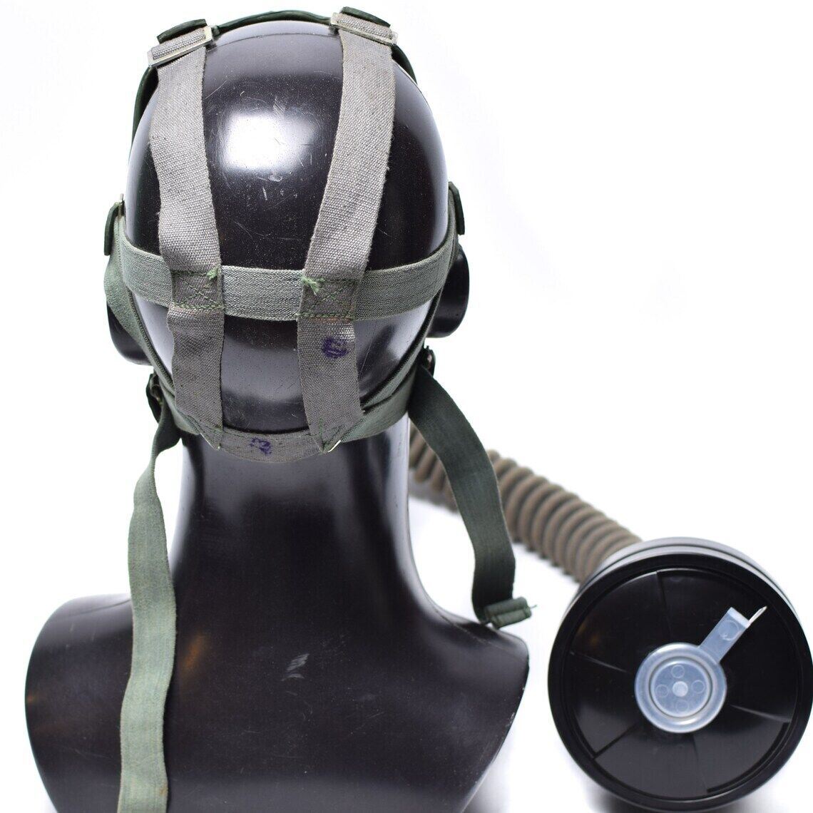 Máscara de gas GP-4 soviética original de la década de 1960 Kit de excedente militar vintage Caucho gris