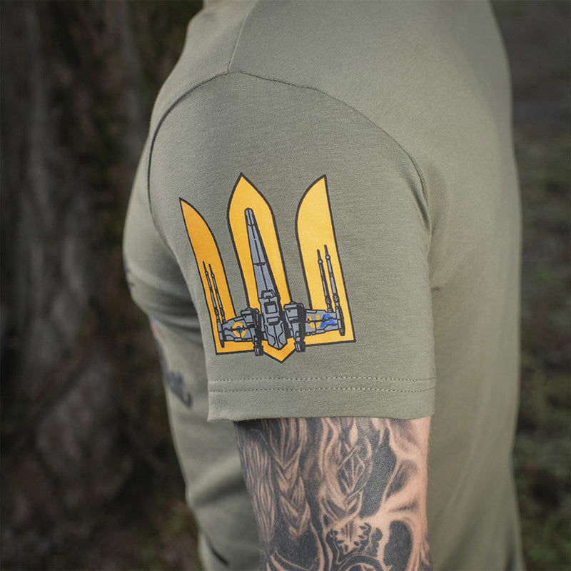 M-TAC Military style classic T-Shirt short sleeve underwear Ukrainian flag Olive