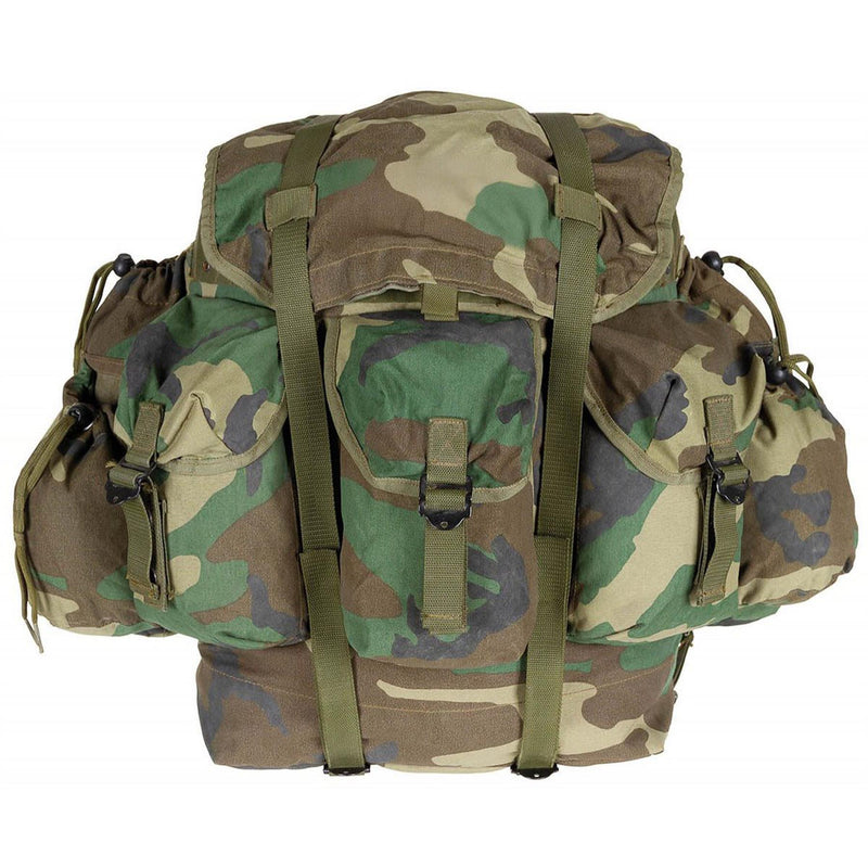 Original Turkish Army 40L Backpack Front Pockets Cordura Fabric Woodland Camo