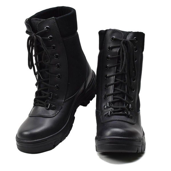 Bottes militaires françaises originales en cuir noir respirantes légères de l'armée NEUVES