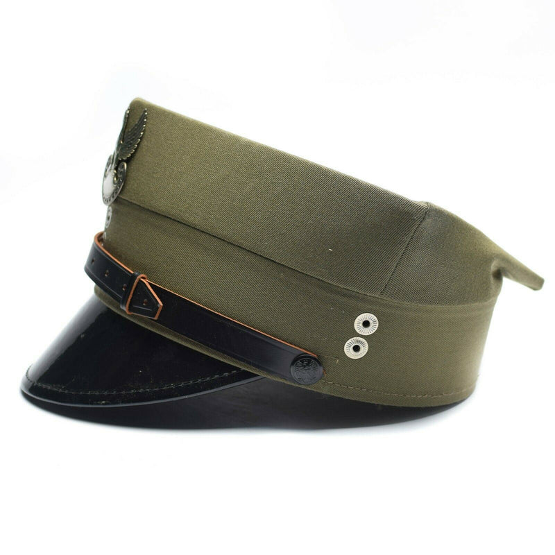 Genuine Polish military visor hat Poland army officer peaked cap Olive NEW
