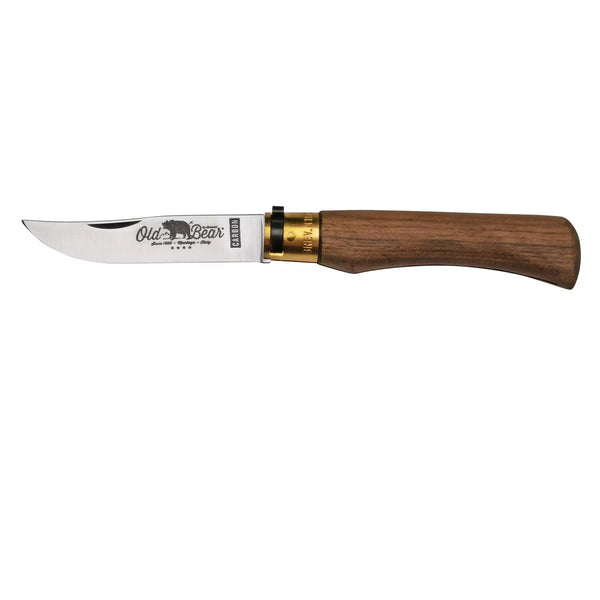 Antonini Old Bear Pocket Knife 10cm Carbon C67 Blade Walnut Wood Handle