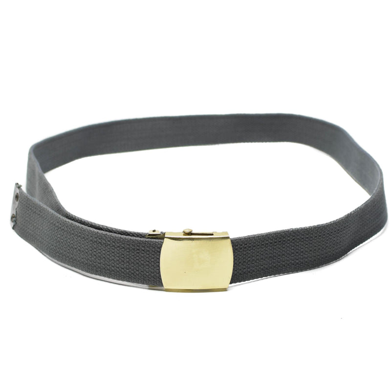 Cinturón gris casual militar del ejército de lona con hebilla de oro unisex excedente militar