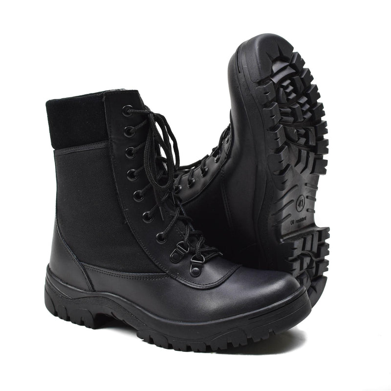 Black leather military boots Original French breathable