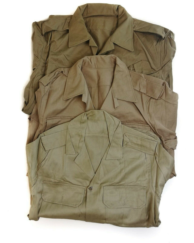 Véritable chemise de l'armée grecque fatigue dead stock chino kaki veste militaire NEUF