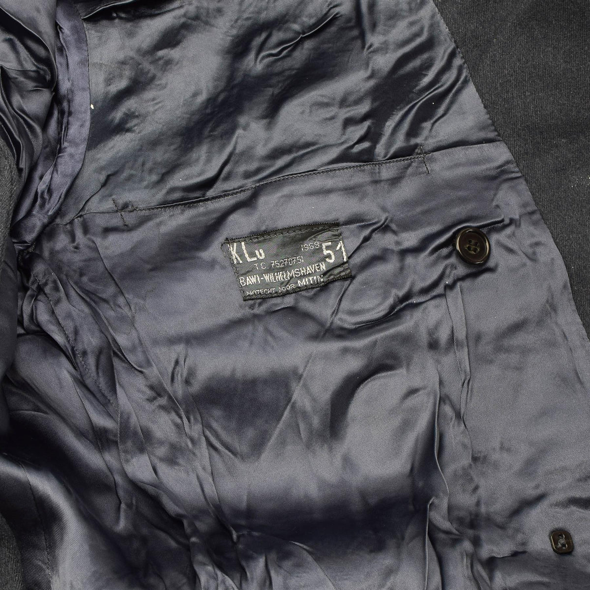 Abrigo de vestir de lana original del ejército holandés, cruzado, azul