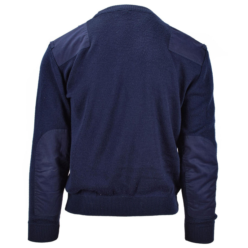 Original niederländische Armee Pullover blau Militär Pullover V-Ausschnitt Offizier Herren Pullover