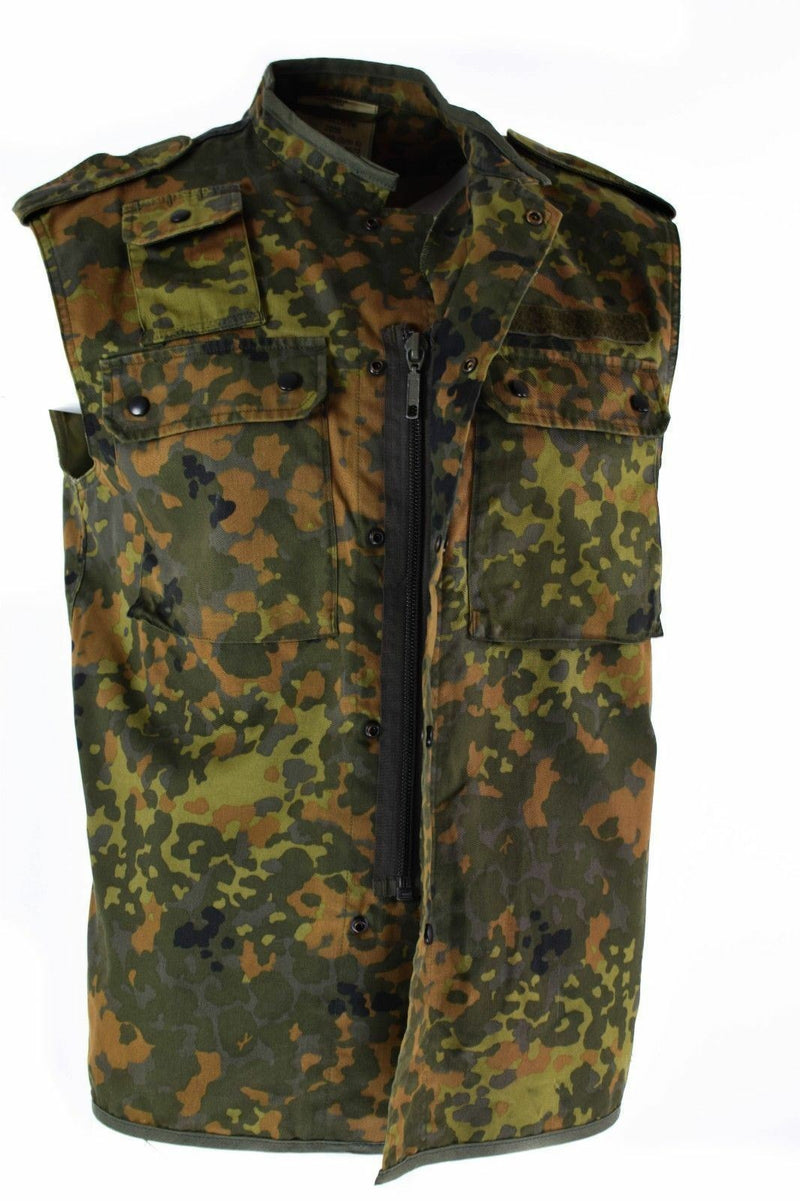 Original GERMAN ARMY VEST ZIPPED flecktarn camo tactical combat BW Army issue