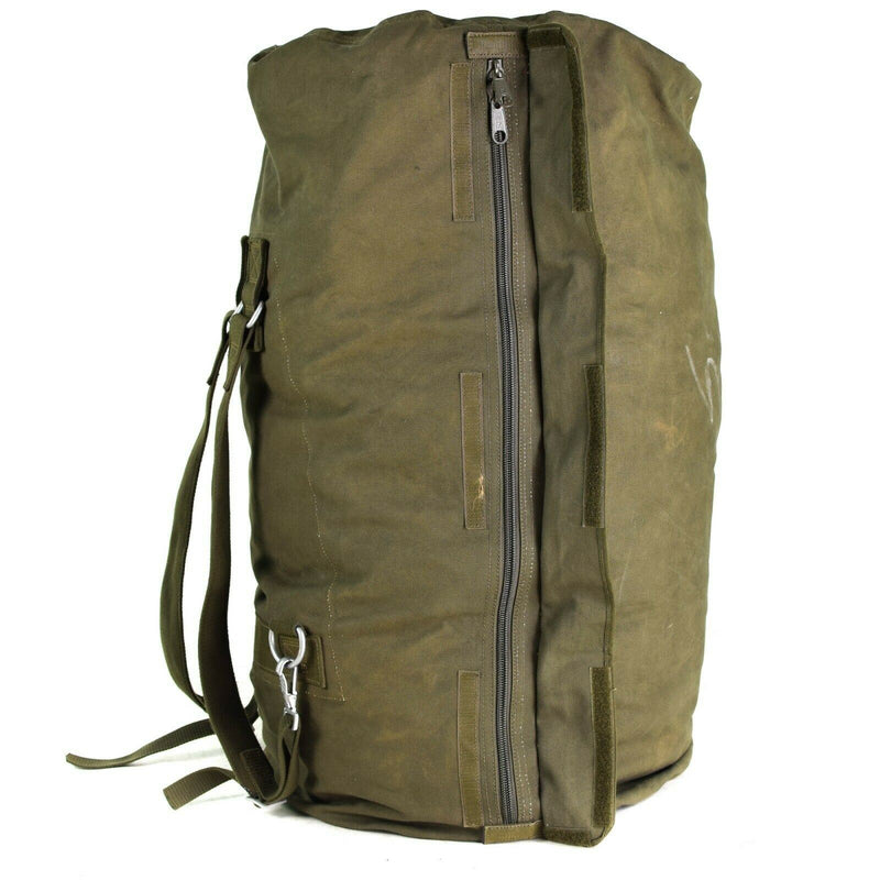 Véritable sac de voyage de l'armée allemande avec bretelles, grand sac à dos olive