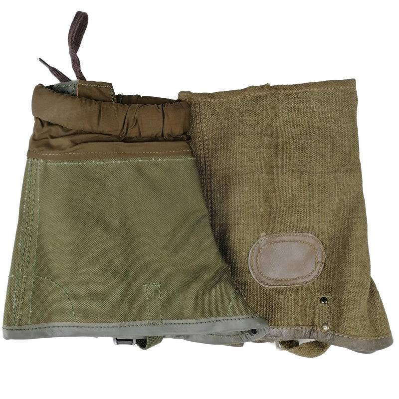 Guêtres de randonnée authentiques de l'armée italienne en toile OD olive surplus militaire M70 combat