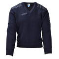 Maglione blu militare originale olandese pullover in lana smanicato manica lunga NUOVO