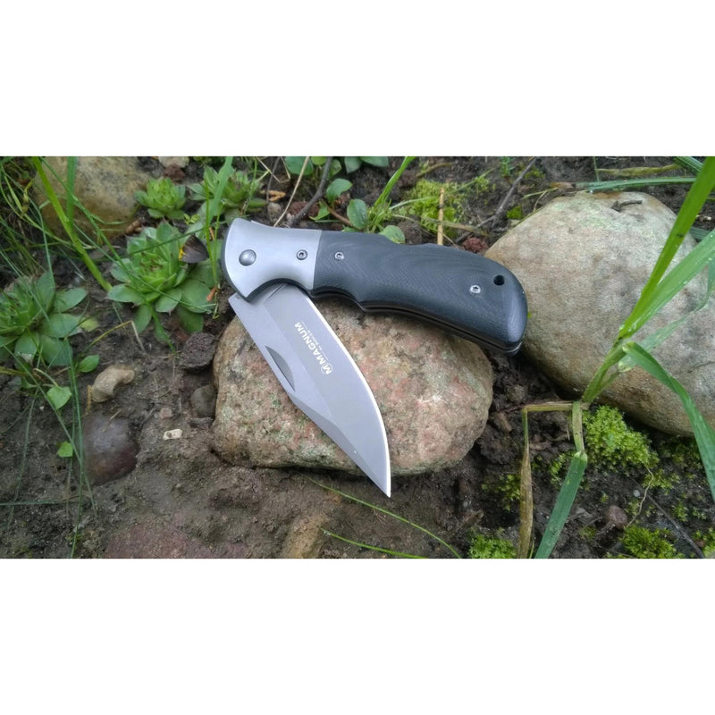 BOKER Gray Eminence Pocket knife folding compact black micarta handle 440A steel