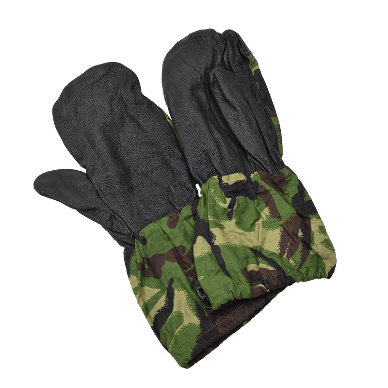 Genuine British military mittens leather palm grip DPM camouflage ripstop gloves