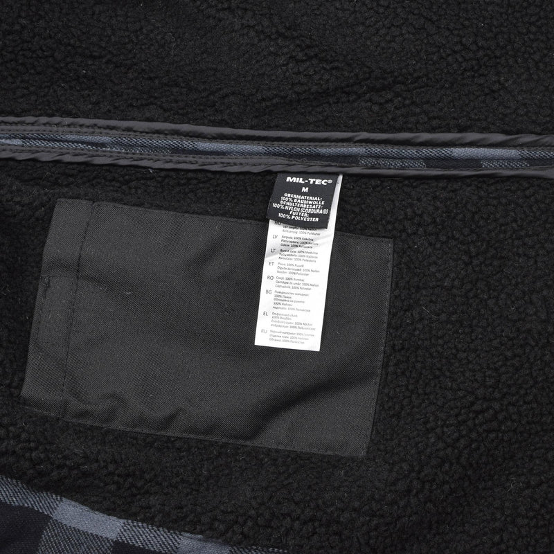 MIL-TEC German Military Lumberjack jacket plaid checkered warm black gray NEW
