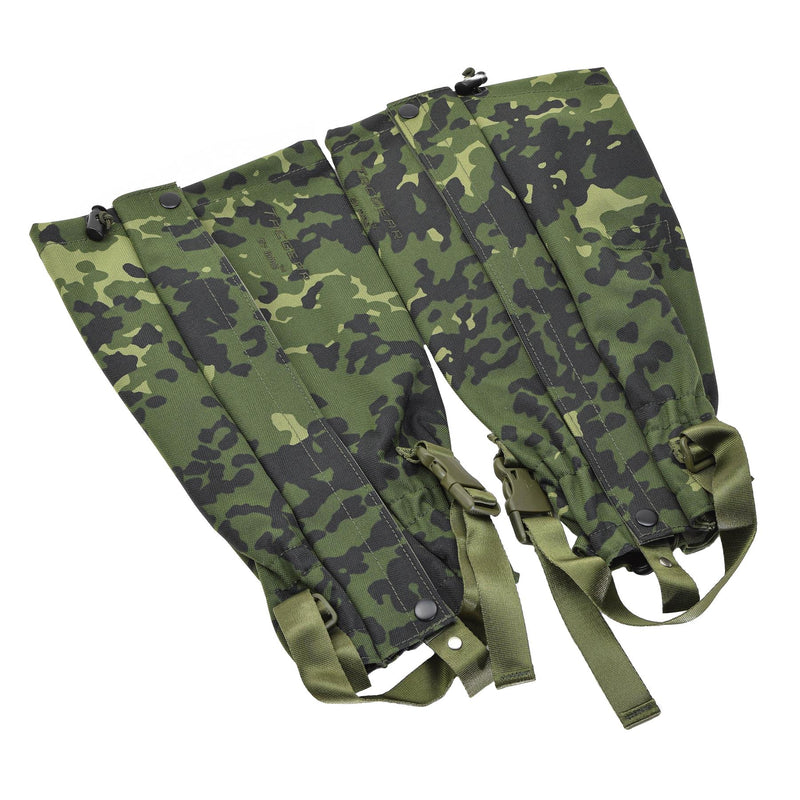 Tacgear Gaiters de pierna de la pierna Danés M84 Patrón de camuflaje ganchos de metal impermeable NUEVO