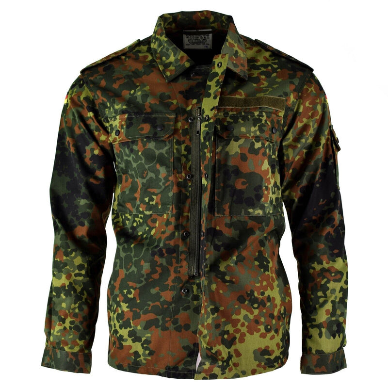 Chemise de combat tactique originale de l'armée allemande avec fermeture éclair flecktarn camo BW Army issue