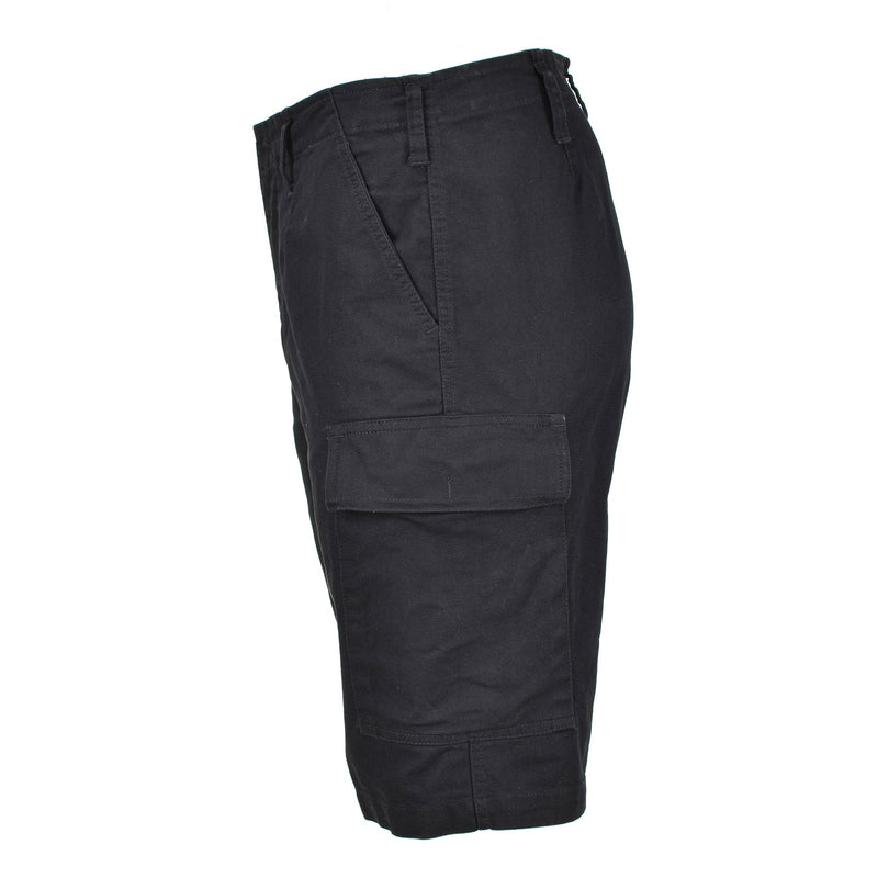 Mil-Tec Brand German Army style black prewashed Moleskin bermuda military shorts