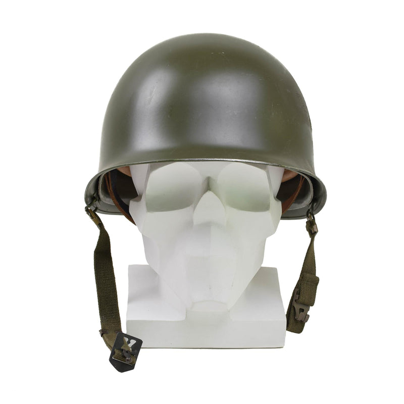 Casque militaire belge original en acier M51, combat tactique, armée, intérieur en PVC, olive