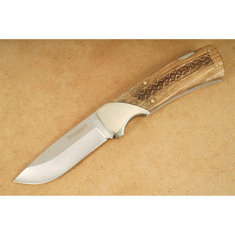 Boker Brand folding pocket knife Woodcraft stainless steel 440A wooden handle
