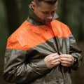Original Schweizer Bevölkerungsschutz wasserdichte Regenjacke Langmantel Oliv