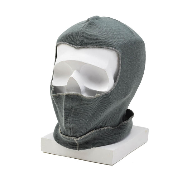 Lana militar suiza original Balaclava Ligera ligera Cálida Invierno Masilla elástica Gris