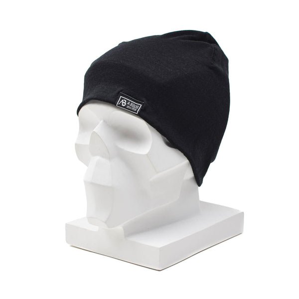 A.Blochl Merino wool watch cap sports hiking headwear breathable beanie black
