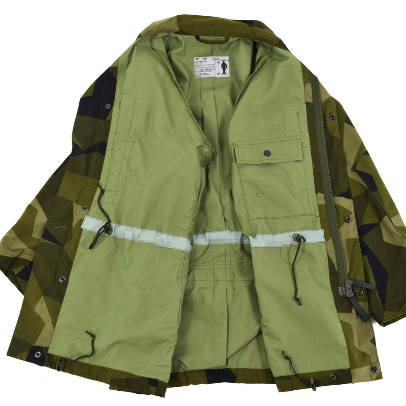 Original Swedish army heavy M90 jacket splinter camo military field troops NEW
