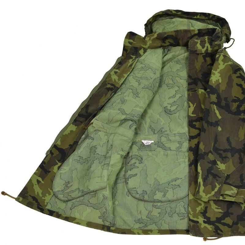 Original Czech army military combat CZ 95 camo field jacket parka hooded
