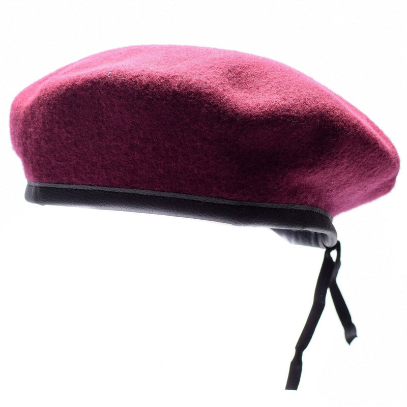 Genuine German army burgundy wine beret Military command cap wool quality New