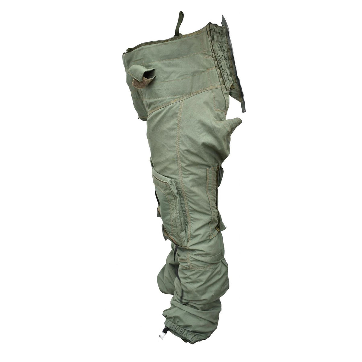 Original British Military Full Coverage Anti-G Flight Trousers Olive Green