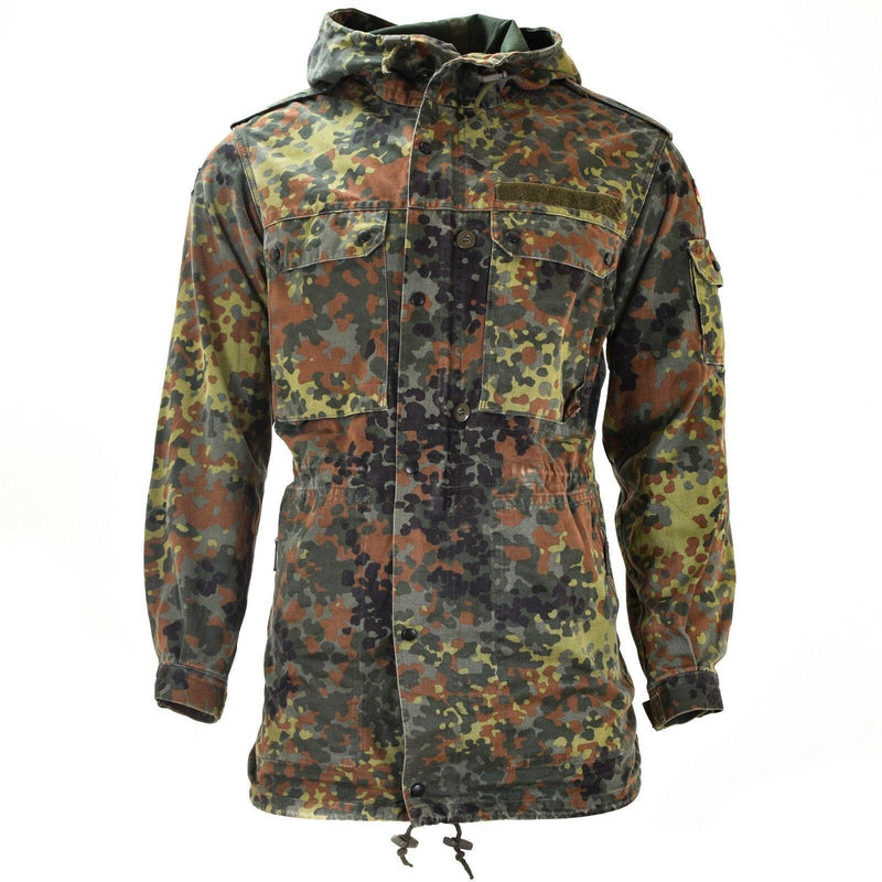Original German army field jacket parka military issue Flecktarn camo w liner